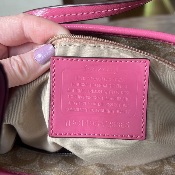 Authentic Coach Tote Tan and Pink Lightly used, in excellent condition. - Picture 7 of 7